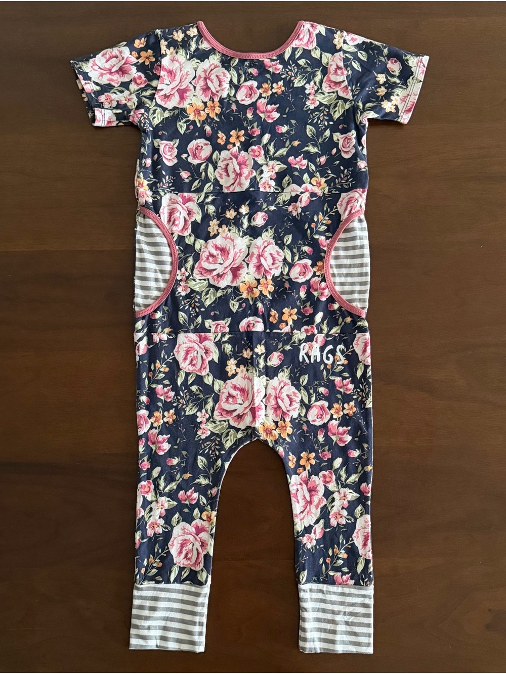 RAGS Floral Peek Pocket Romper
